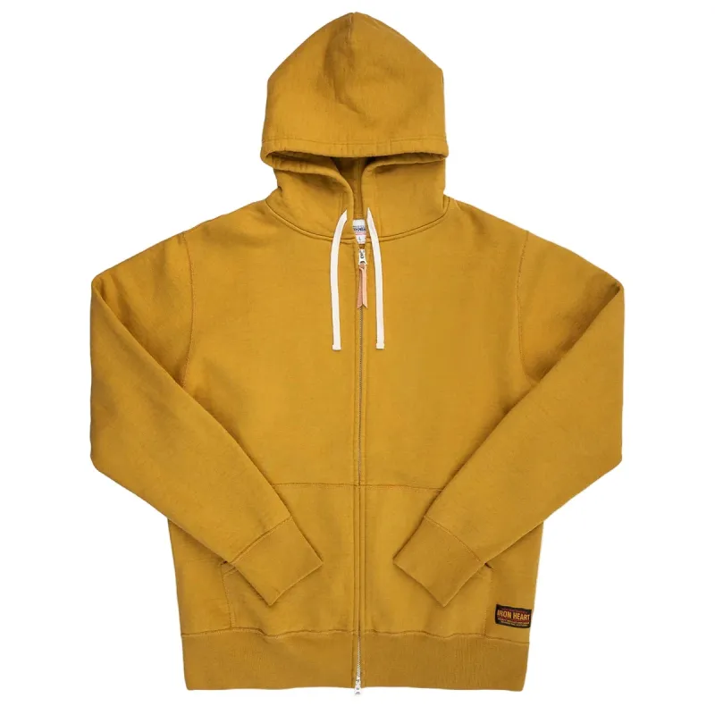 IHSW-81L-MUS-NP 14oz Ultra Heavyweight Loopwheel Cotton Zippered Hoodie Mustard sold by Brooklyn Clothing Co.
