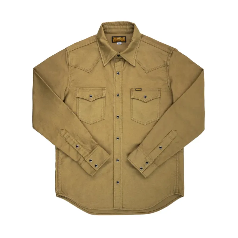 IHSH-426-KHA 12oz Military Moleskin Western Shirt Khaki sold by Brooklyn Clothing Co.