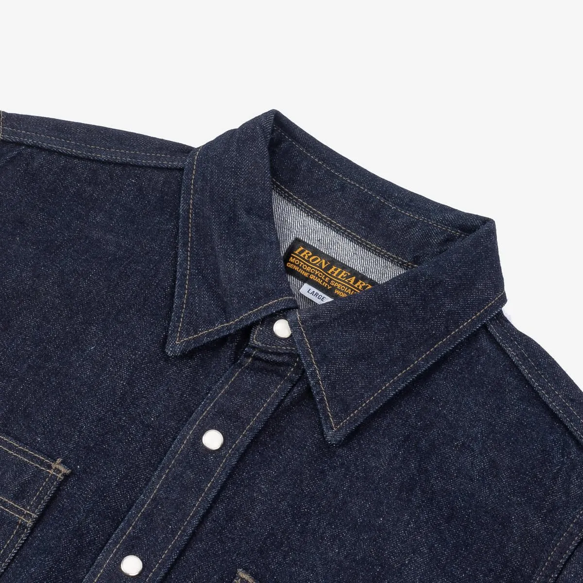IHSH-326-IND 12oz Selvedge Denim Work Shirt With Snaps Indigo sold by Brooklyn Clothing Co. product image thumbnail 2