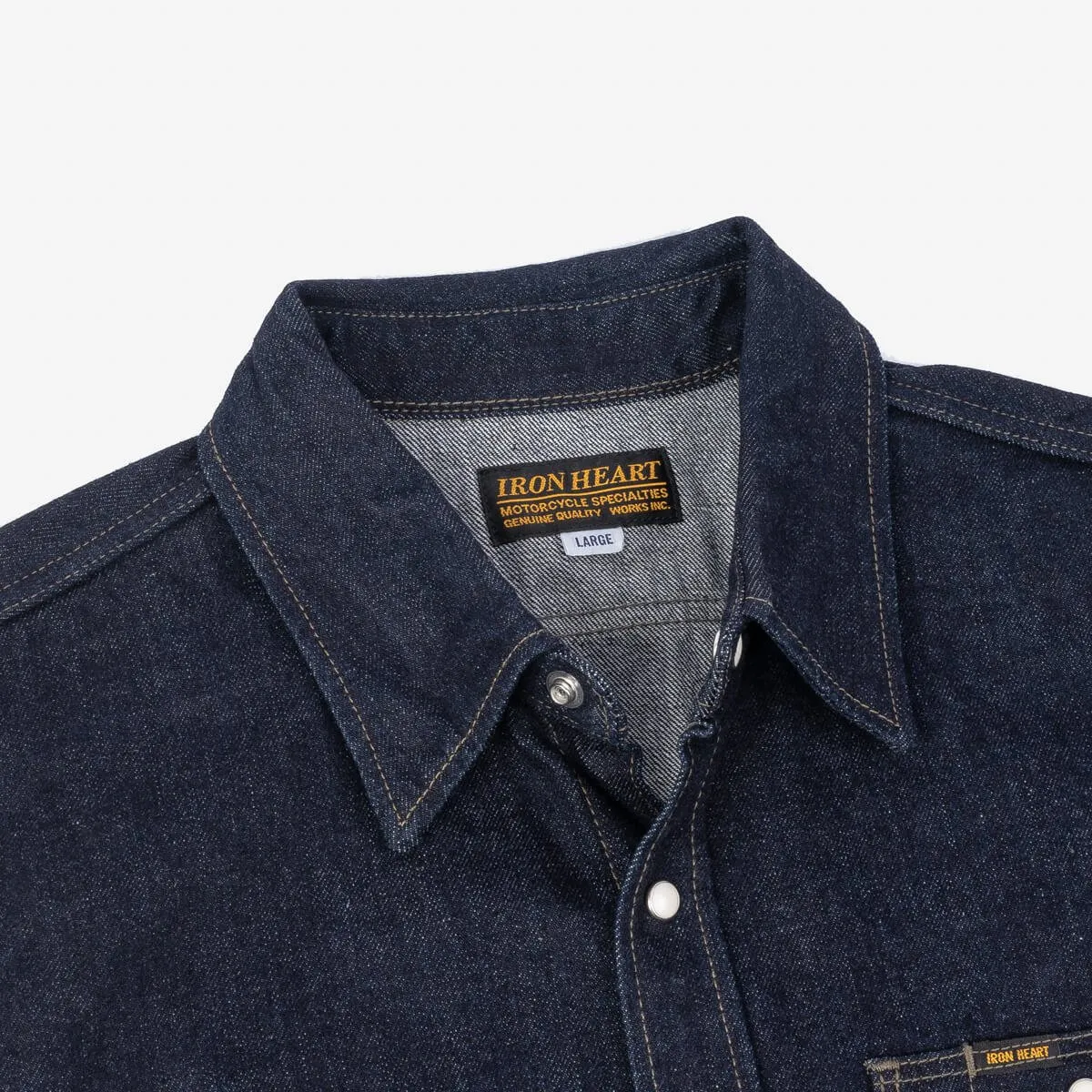 IHSH-326-IND 12oz Selvedge Denim Work Shirt With Snaps Indigo sold by Brooklyn Clothing Co. product image thumbnail 5