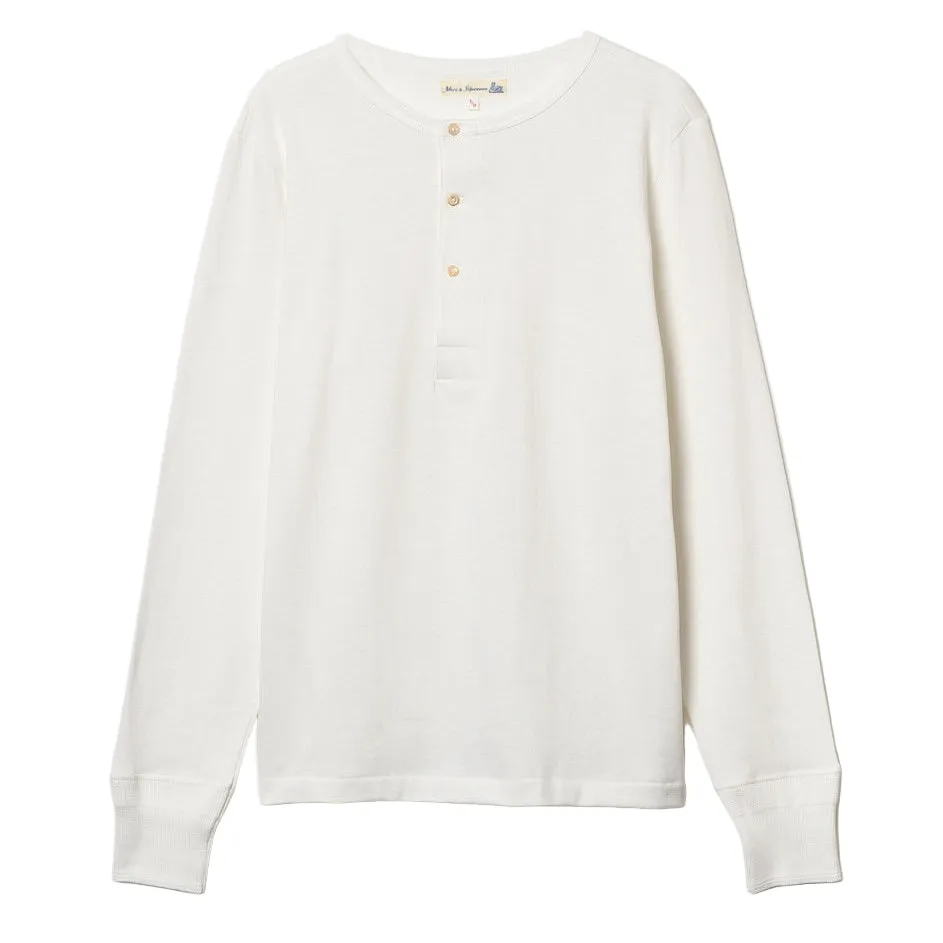 2M06 Vintage Machine Refined Classic Fit Long Sleeve Henley White sold by Brooklyn Clothing Co.