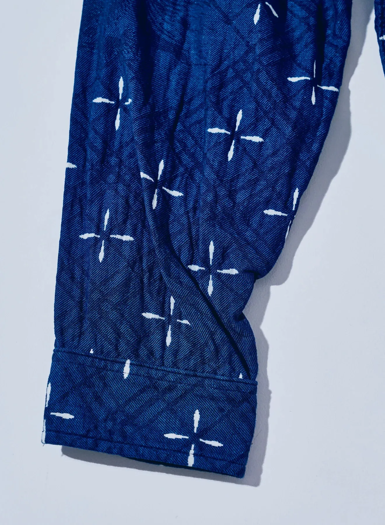 SSS25-02 Narihirabishi Goldfish Pattern Jacquard Work Shirt Indigo sold by Brooklyn Clothing Co. product image thumbnail 5