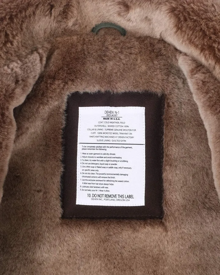 N-1 Deck Jacket Spruce Dry Wax Cotton/Kodiak Mouton sold by Brooklyn Clothing Co. product image thumbnail 5