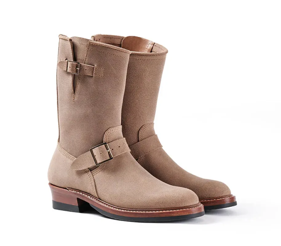 LK-003 Wabash Engineer Boots Horween Leather CXL Natural Roughout sold by Brooklyn Clothing Co.