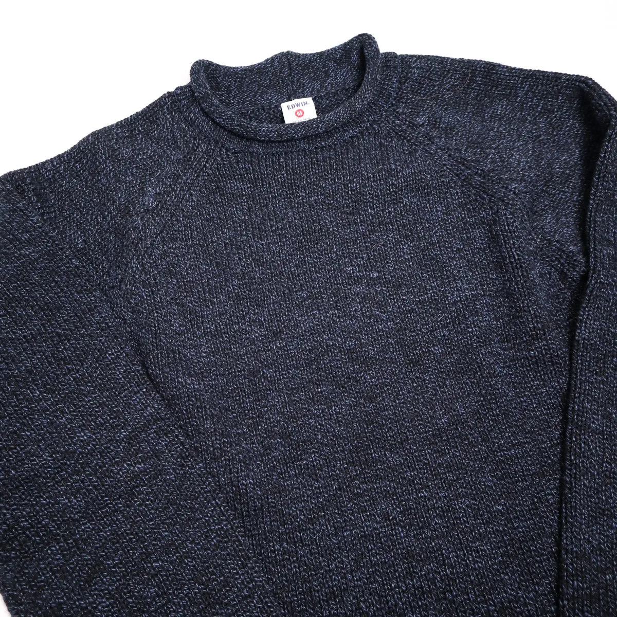 Cotton Roll Neck Knit Black/Navy sold by Brooklyn Clothing Co. product image thumbnail 3