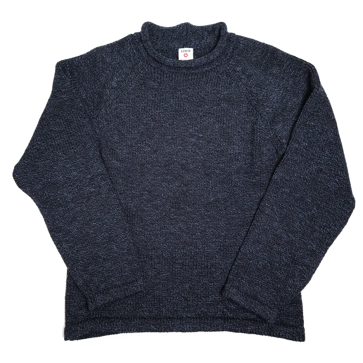 Cotton Roll Neck Knit Black/Navy sold by Brooklyn Clothing Co.