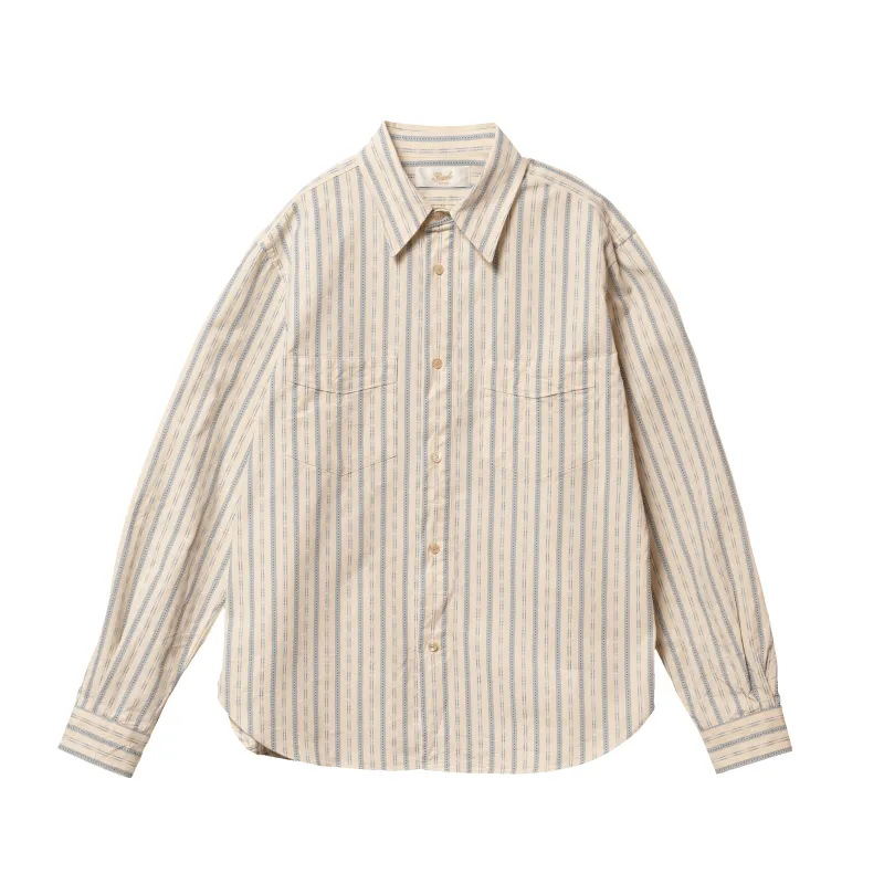 S1020 Striped Work Shirt Beige sold by Brooklyn Clothing Co.