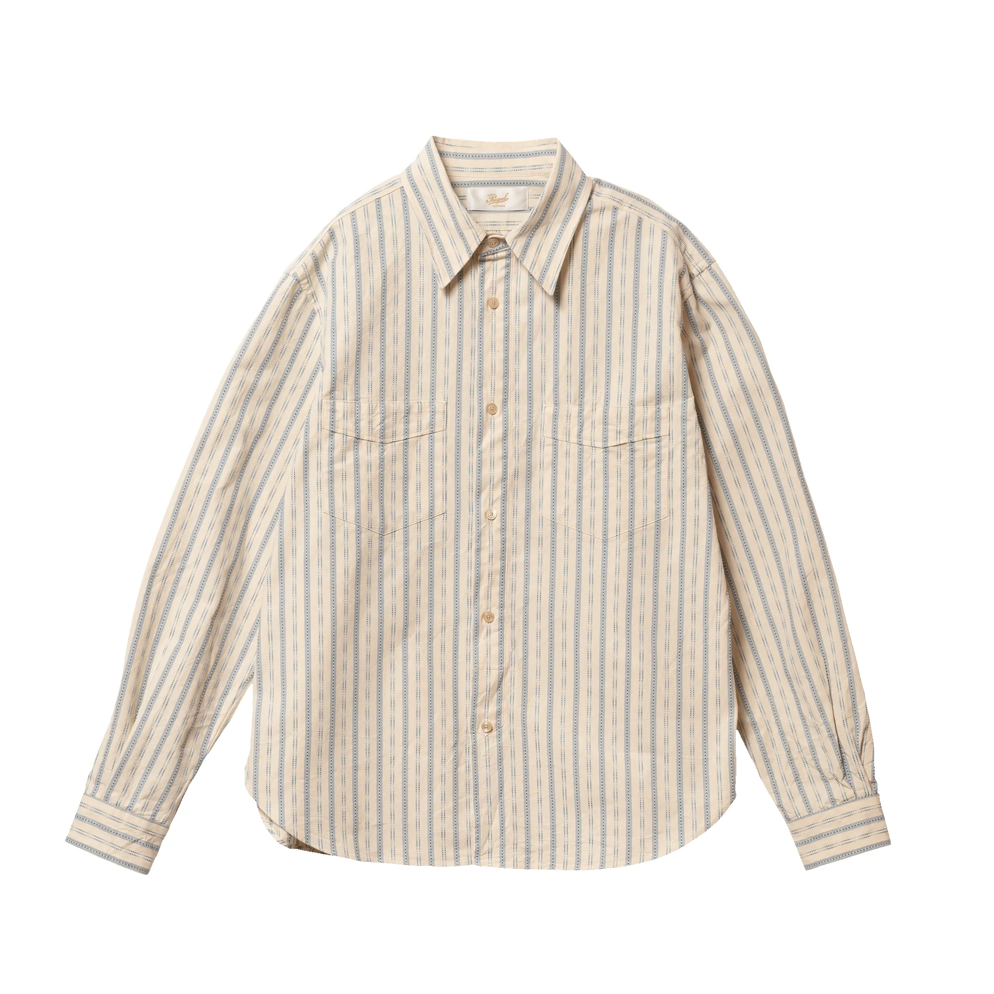 S1020 Striped Work Shirt Beige sold by Brooklyn Clothing Co.