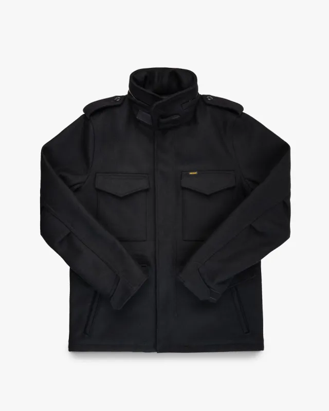 IHM-49-BLK 21oz Melton Wool M65 Field Jacket Black sold by Brooklyn Clothing Co.
