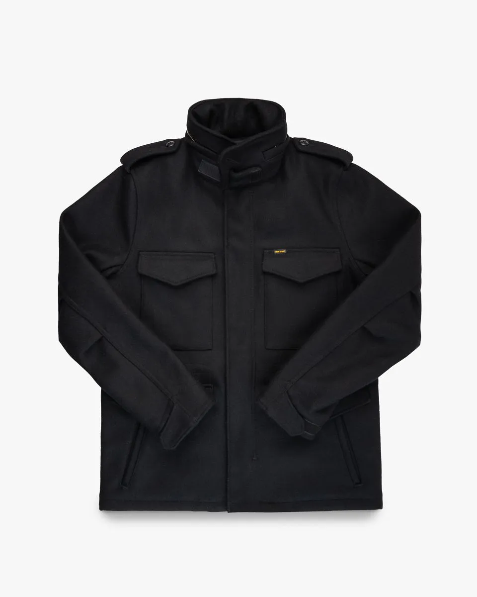 IHM-49-BLK 21oz Melton Wool M65 Field Jacket Black sold by Brooklyn Clothing Co.
