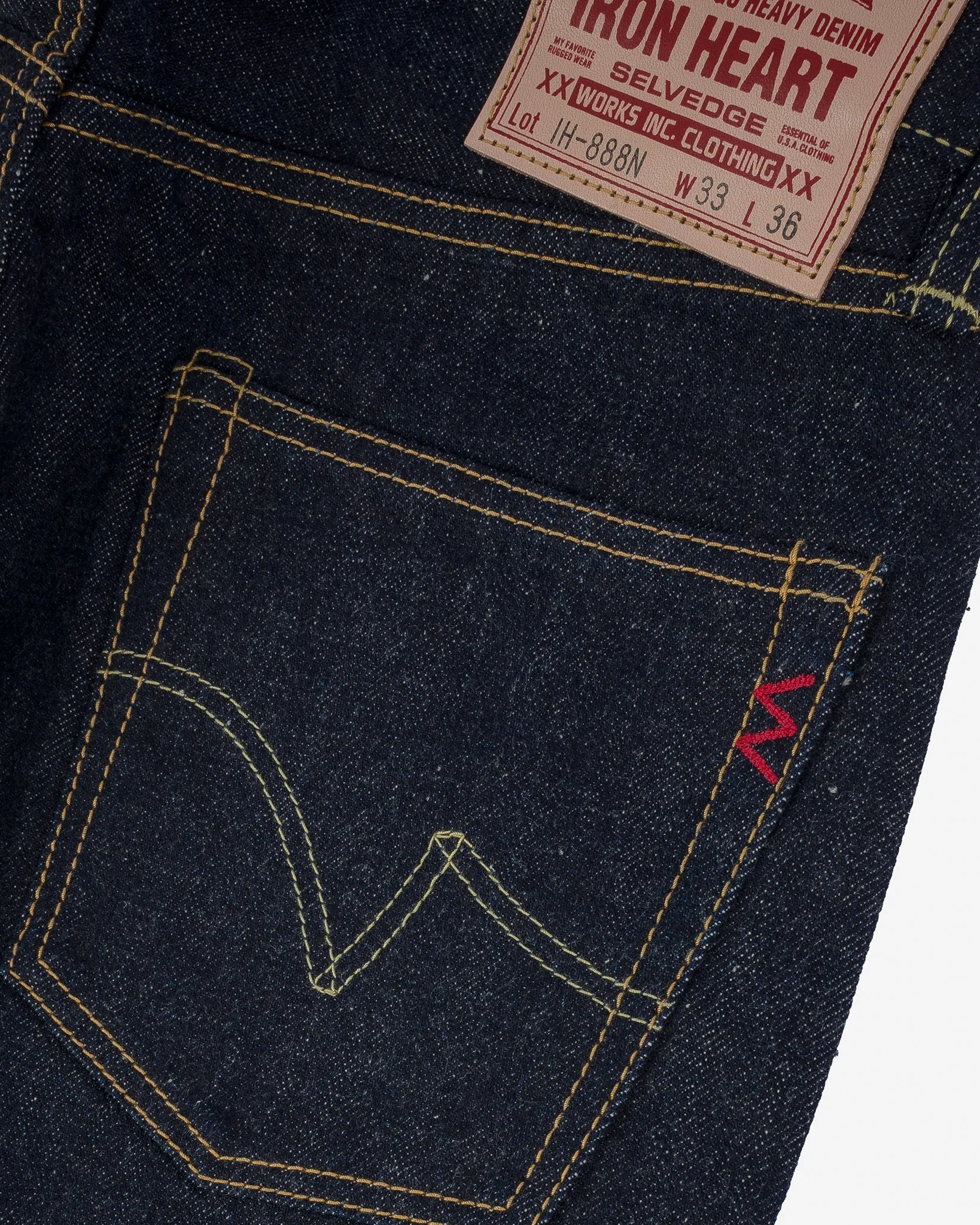 IH-888N 17oz Selvedge Denim Medium/High Rise Tapered Cut Jeans Natural Indigo sold by Brooklyn Clothing Co. product image thumbnail 3
