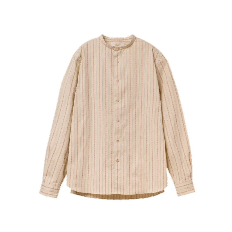 S1001 Stand-up Collar Shirt Beige sold by Brooklyn Clothing Co.
