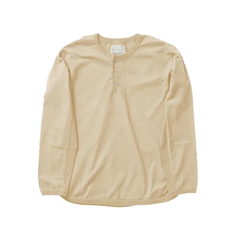 5222LH-21 - Flat Seam Heavyweight Long Sleeve Henley T-Shirt Ecru sold by Brooklyn Clothing Co.