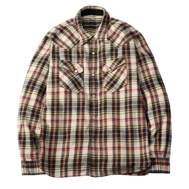 FN-SNW-014L Check Flannel Western Flannel Ivory/Black sold by Brooklyn Clothing Co.