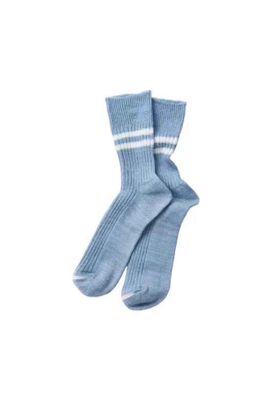 R1468 Hemp organic Socks - Morning Blue/White sold by Brooklyn Clothing Co.
