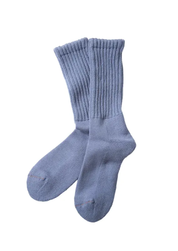 R1334 Loose Pile Crew Socks - Smokey Blue sold by Brooklyn Clothing Co.