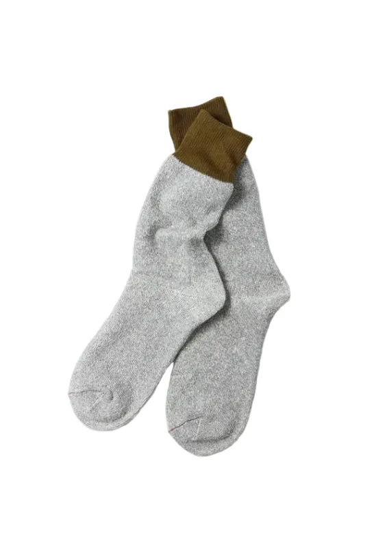 R1515 Double face Crew Socks - Olive/Gray sold by Brooklyn Clothing Co.