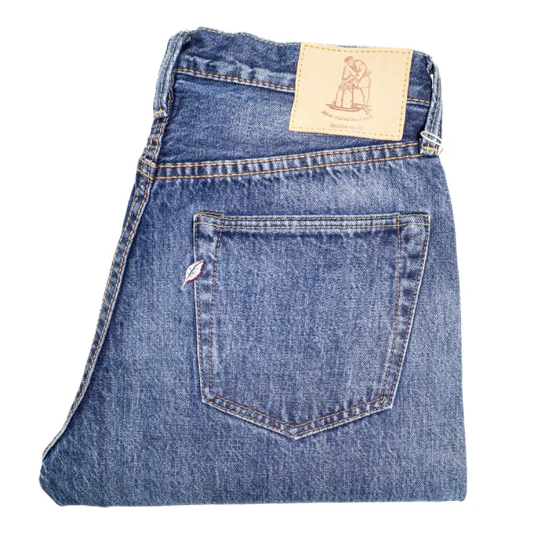 USED-019-ID Natural Used Indigo 14oz Selvedge Denim Relaxed Taper sold by Brooklyn Clothing Co.