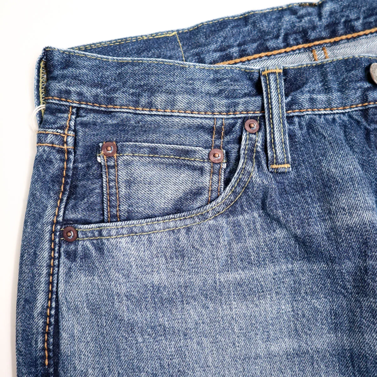USED-019-ID Natural Used Indigo 14oz Selvedge Denim Relaxed Taper sold by Brooklyn Clothing Co. product image thumbnail 5