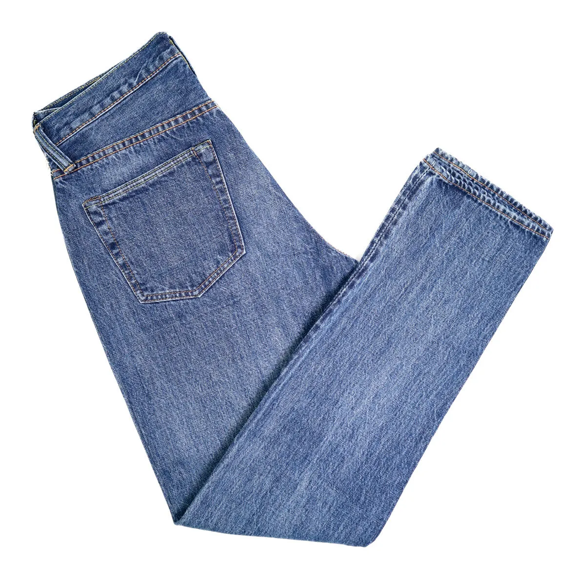 USED-019-ID Natural Used Indigo 14oz Selvedge Denim Relaxed Taper sold by Brooklyn Clothing Co. product image thumbnail 2