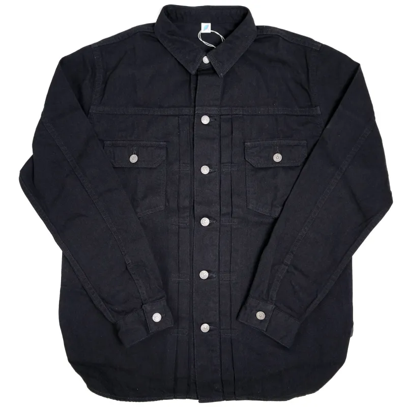 2237-BK 8oz Denim Type 2 Shirt Double Black sold by Brooklyn Clothing Co.