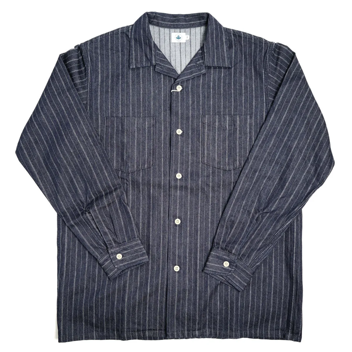 5122 8oz Dobby Stripe Shirt Indigo sold by Brooklyn Clothing Co.