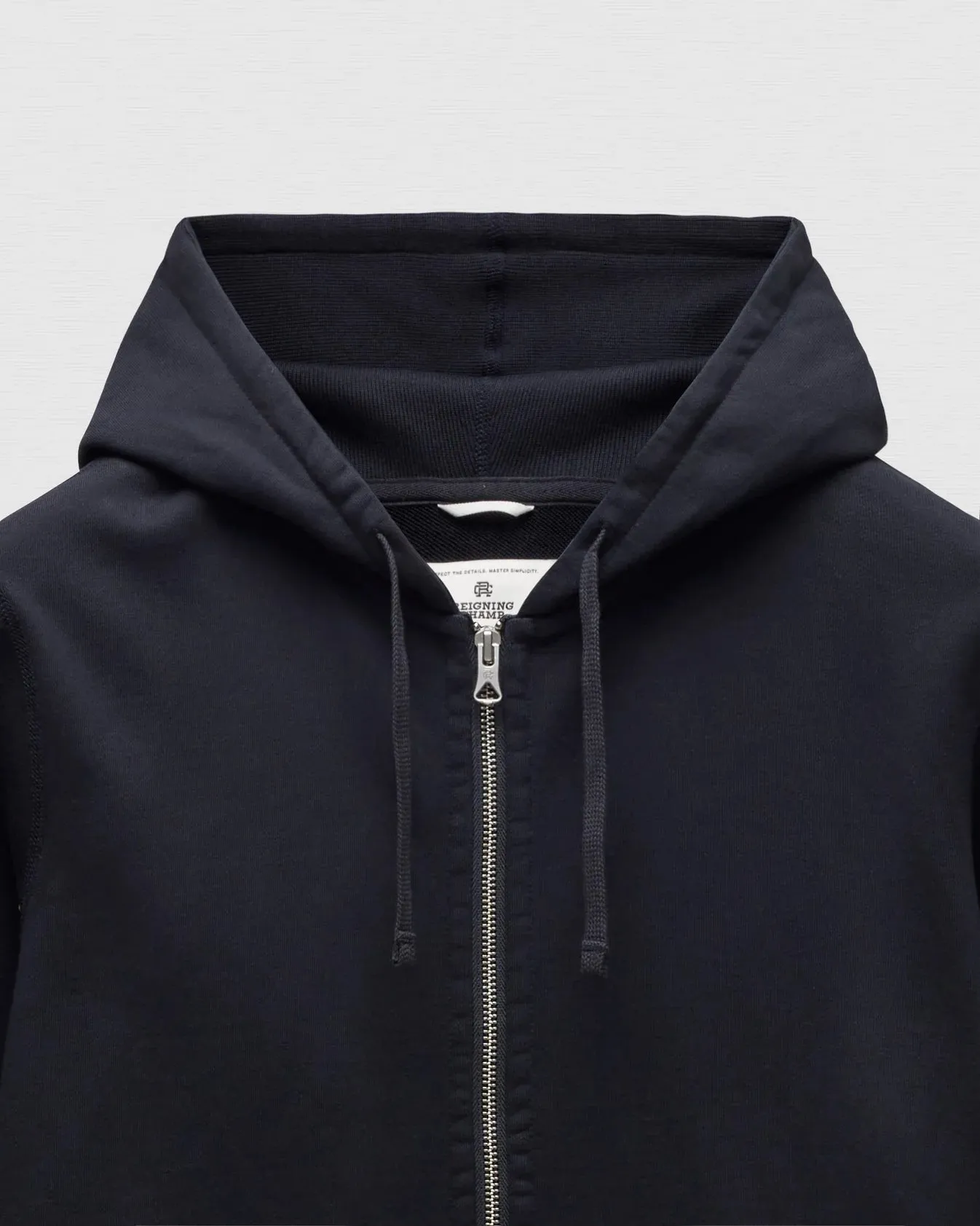 Midweight Terry Slim Zip Hoodie Navy sold by Brooklyn Clothing Co. product image thumbnail 2