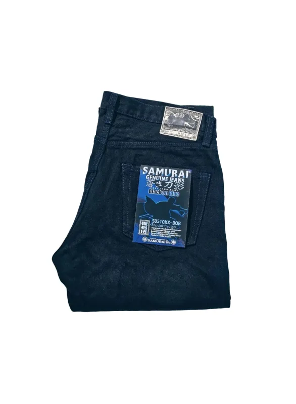 S0510XX-BOB 15oz Aoki Tachikage Regular Straight Black On Blue sold by Brooklyn Clothing Co.