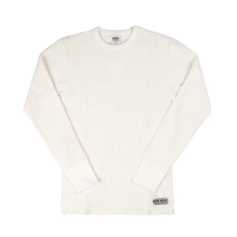 IHTL-1301-WHT Waffle Knit Long Sleeve Crew Neck Thermal White sold by Brooklyn Clothing Co.