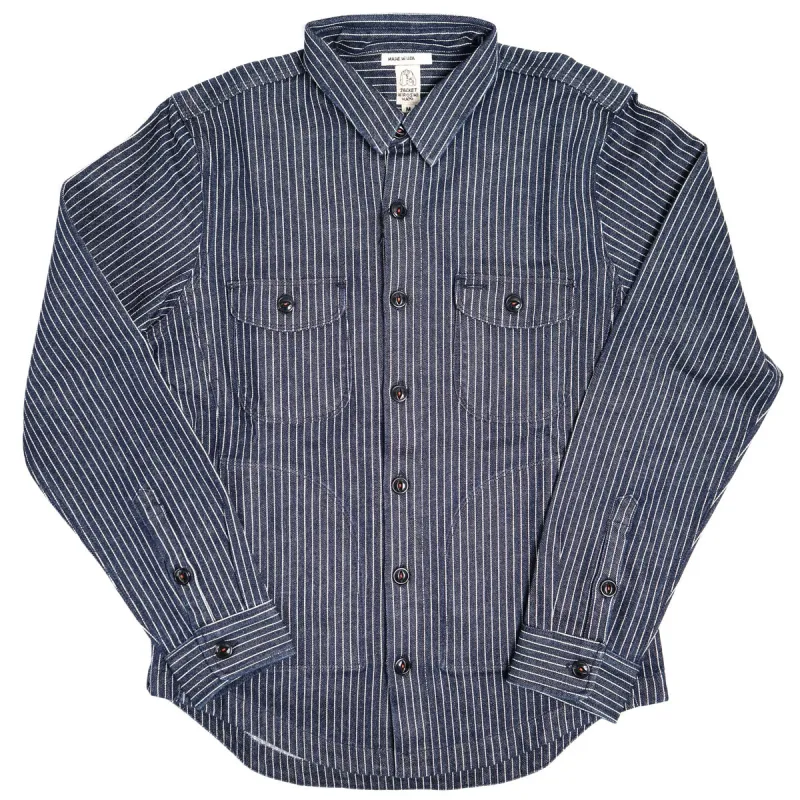 The Anvil 14oz Indigo Stripe Selvedge Denim sold by Brooklyn Clothing Co.