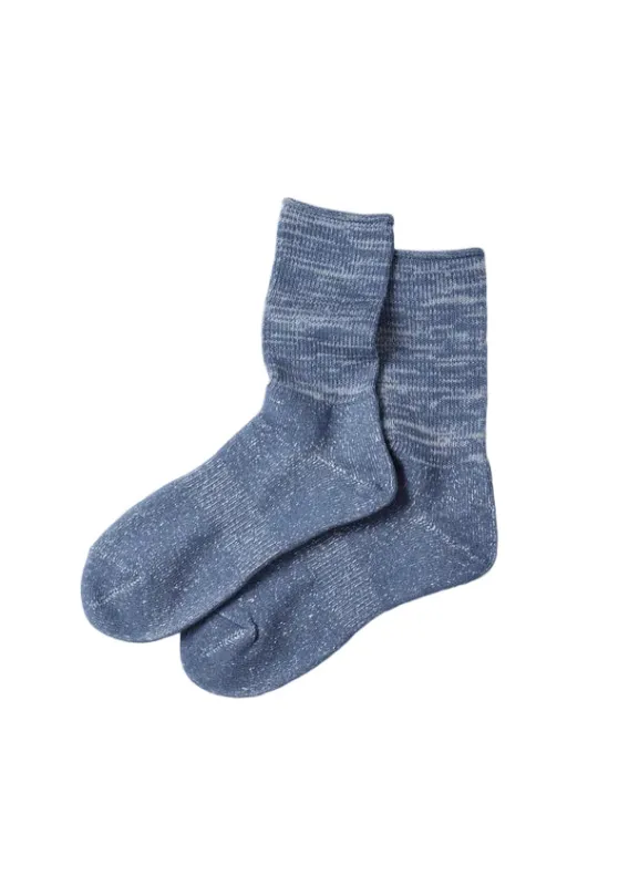 R1511 Washi Pile Crew Socks Slate Blue sold by Brooklyn Clothing Co.