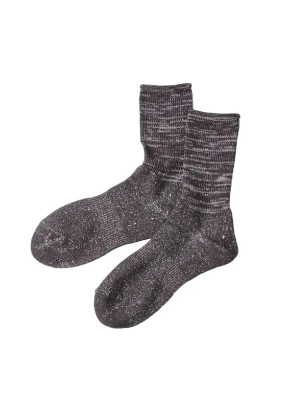R1511 Washi Pile Crew Socks Charcoal sold by Brooklyn Clothing Co.