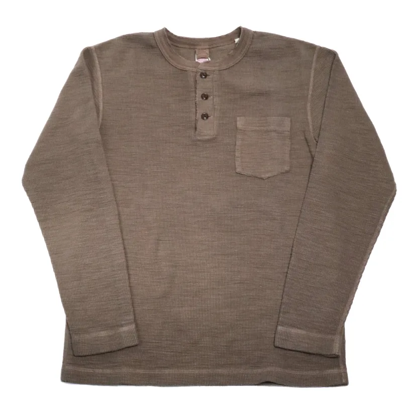 Single Rib Henley Neck Long Sleeve Beige sold by Brooklyn Clothing Co.