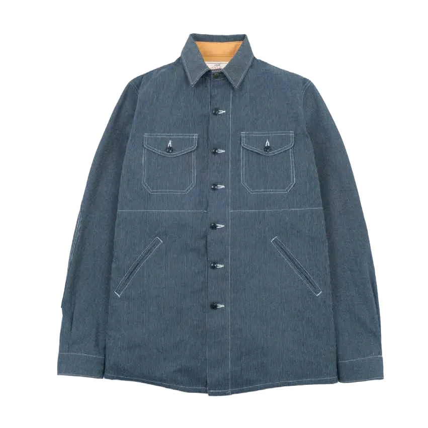 Crissman Overshirt Ticking Stripe Indigo Canvas sold by Brooklyn Clothing Co.
