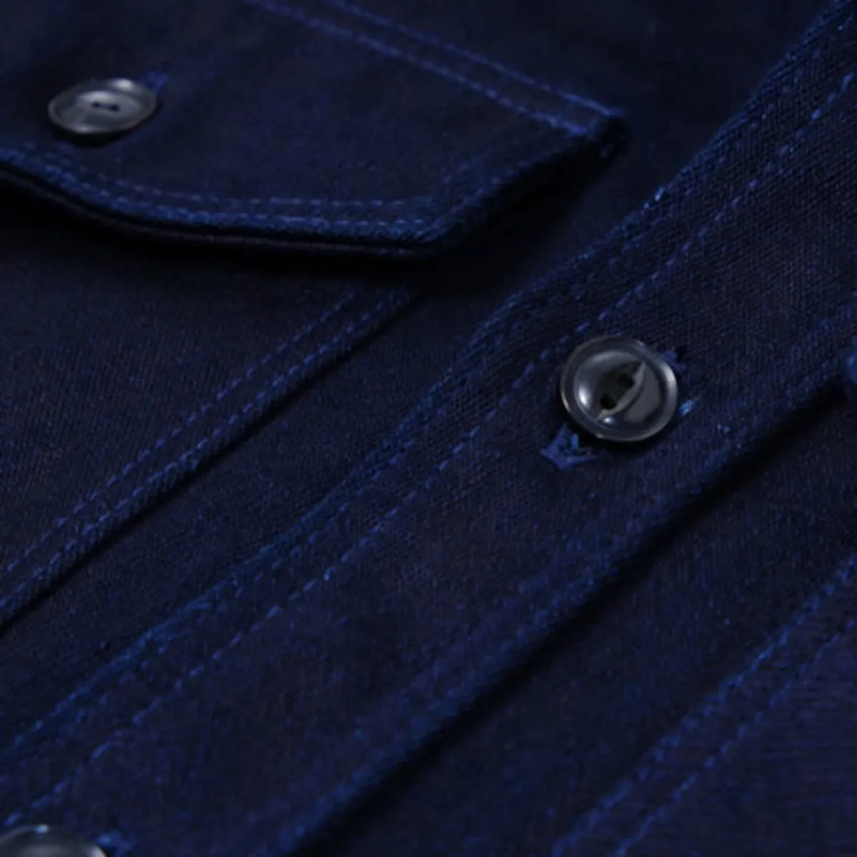 Indigo Tricotine Shirt Indigo sold by Brooklyn Clothing Co. product image thumbnail 5