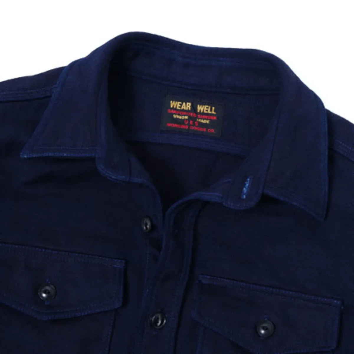 Indigo Tricotine Shirt Indigo sold by Brooklyn Clothing Co. product image thumbnail 2