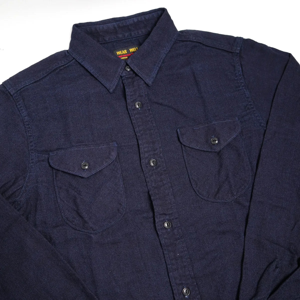 Indigo Cotton Viyella Shirt sold by Brooklyn Clothing Co. product image thumbnail 3