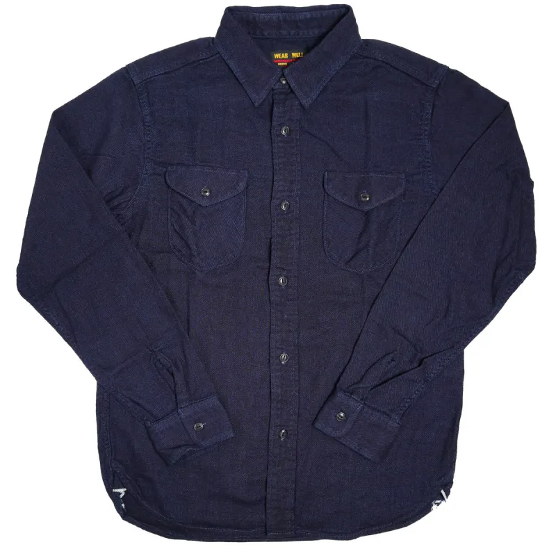 502603 Indigo Cotton Viyella Shirt sold by Brooklyn Clothing Co.