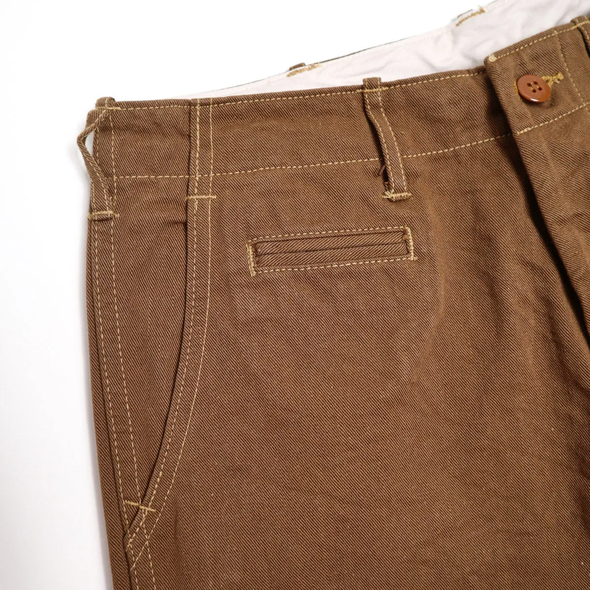 C408 Selvedge Straight Leg Chino Pant Olive Brown sold by Brooklyn Clothing Co. product image thumbnail 5