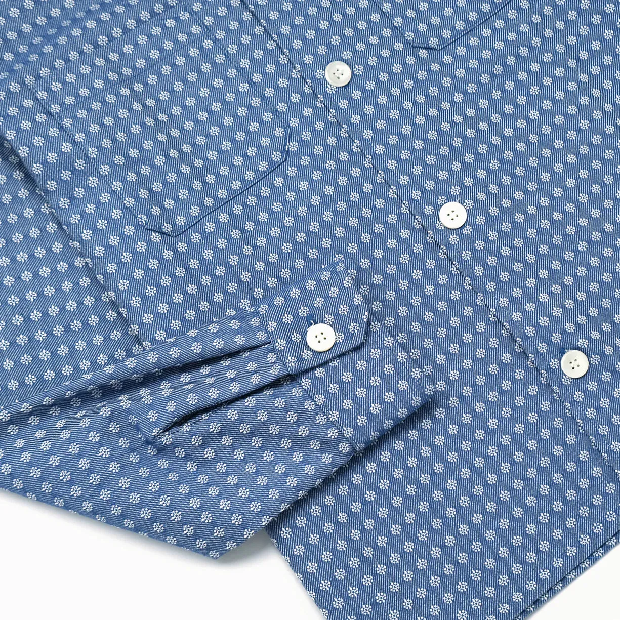 Blue Jay Jacquard Denim Club Shirt sold by Brooklyn Clothing Co. product image thumbnail 3