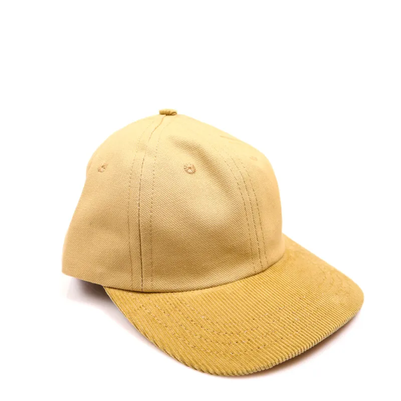 Unstructured Baseball Hat Faded Tan Canvas / Fawn Corduroy sold by Brooklyn Clothing Co.