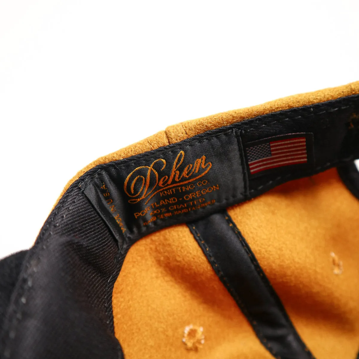 Baseball Hat Old Gold and Black Wool sold by Brooklyn Clothing Co. product image thumbnail 3