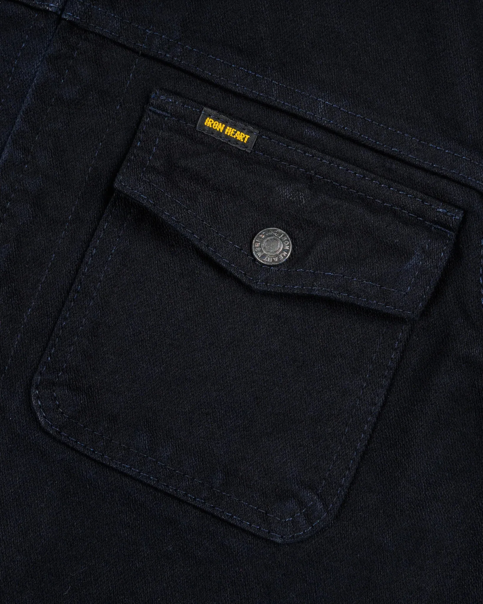 IHJ-123-OD 14oz Broken Twill Selvedge Denim Work Jacket Indigo Overdyed Black sold by Brooklyn Clothing Co. product image thumbnail 3