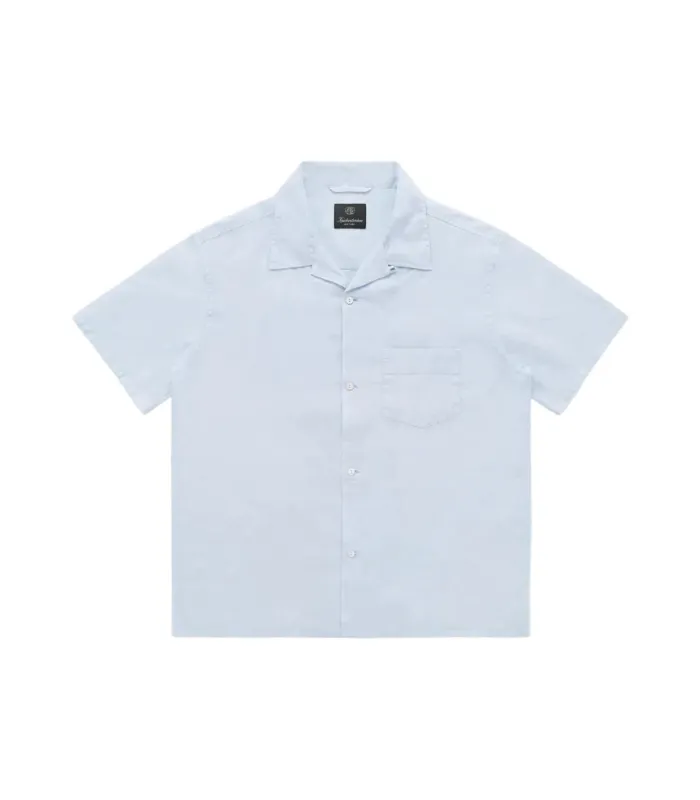 Marina Linen Short Sleeve Shirt Sky made by Knickerbocker