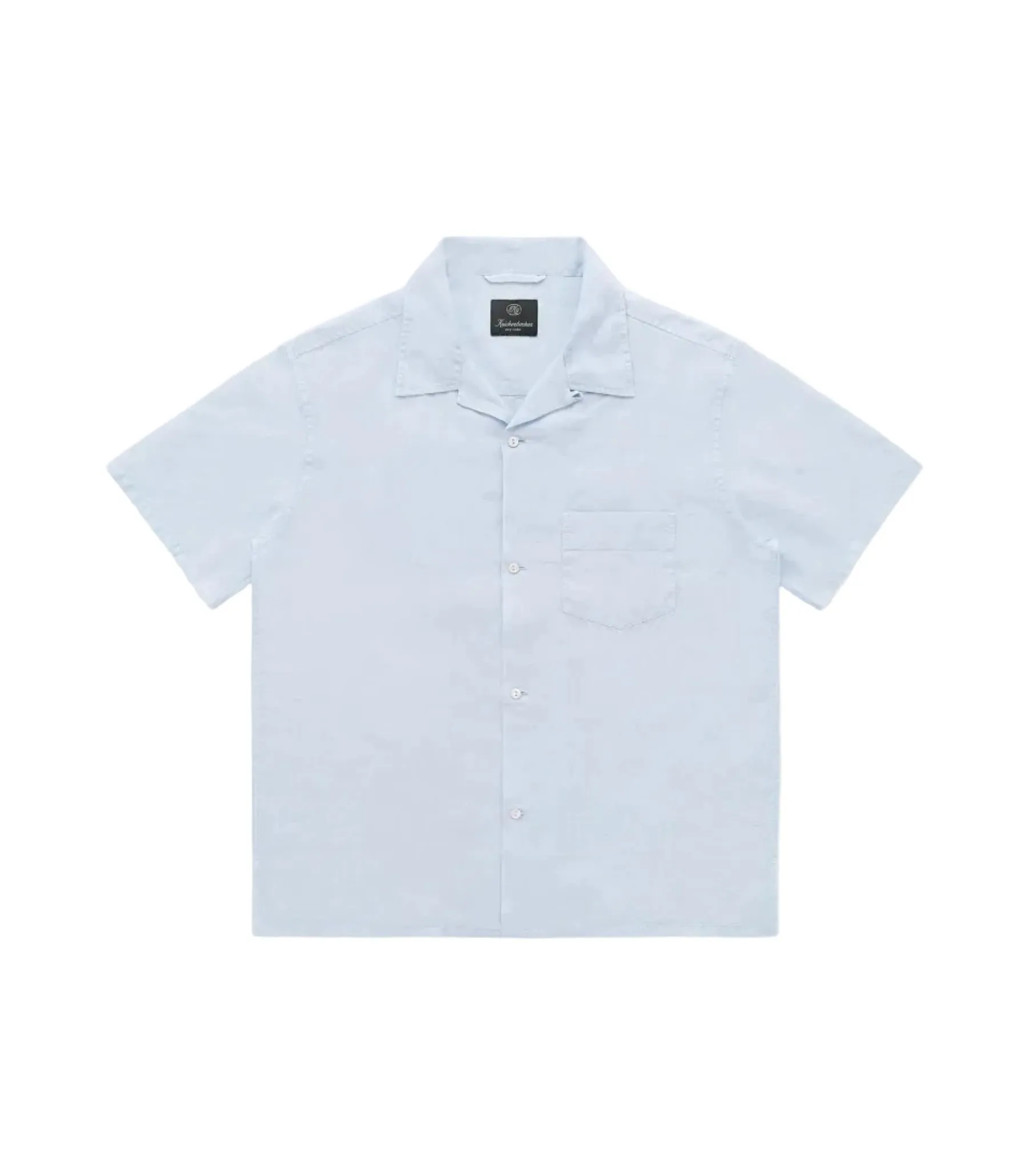 Marina Linen Short Sleeve Shirt Sky sold by Brooklyn Clothing Co.