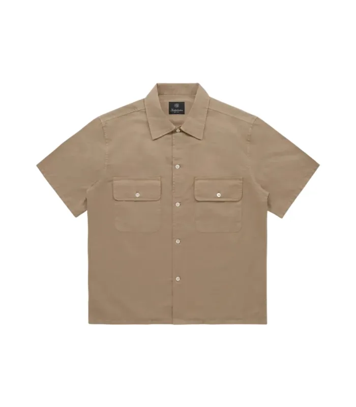 Mar Cotton & Linen Short Sleeve Shirt Dune made by Knickerbocker