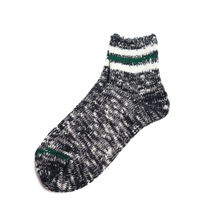 Stripe Short Slub Socks Black made by Anonymous Ism