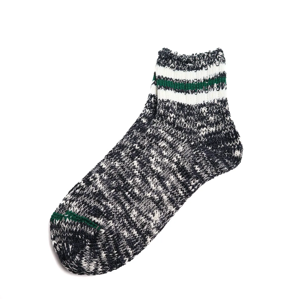 Stripe Short Slub Socks Black sold by Brooklyn Clothing Co.