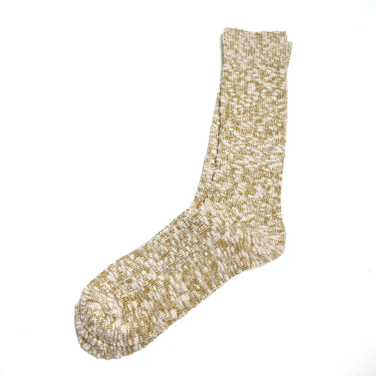 Light Weight Slub Crew Sock Khaki sold by Brooklyn Clothing Co.