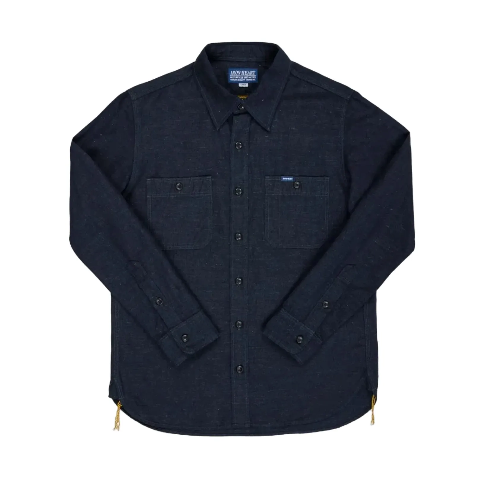 IHSH-443-IND 7oz Cotton Linen Chambray Work Shirt Indigo sold by Brooklyn Clothing Co.